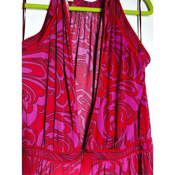 MICHAEL KORS Cynthia Paisley Halter Maxi Dress Radiant Pink Size 1X - Picture 9 of 16